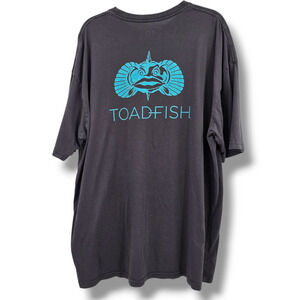 Toadfish‎ Men's Fishing Outdoor Casual Graphic T-Shirt Gray Blue Size XXL